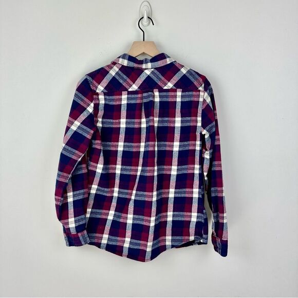 Weatherproof Purple & Blue Plaid Flannel Button Down Shirt, M - Picture 2 of 5